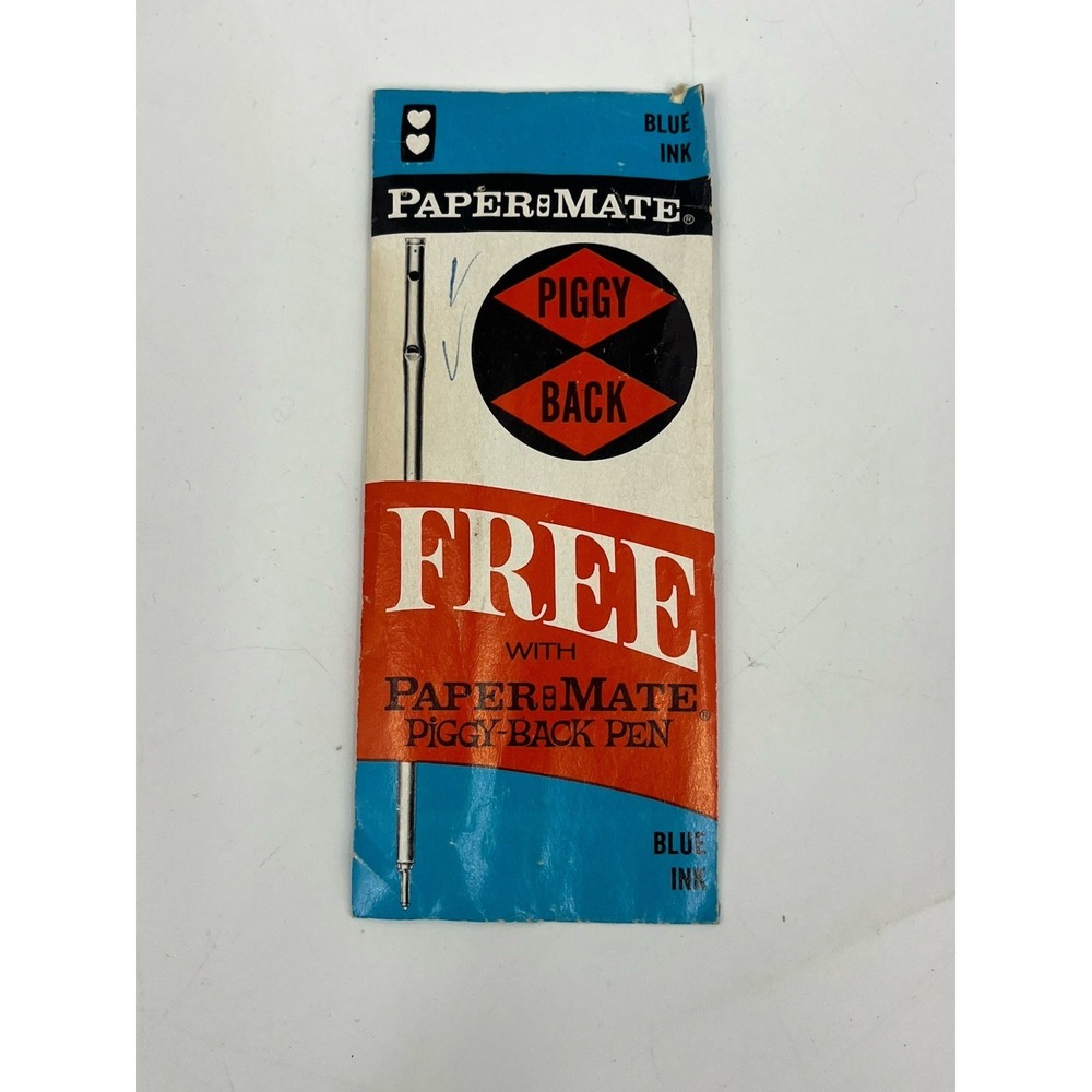 Vintage PaperMate Ink Refill Piggy Back Blue Ink For collection Display Only NOS